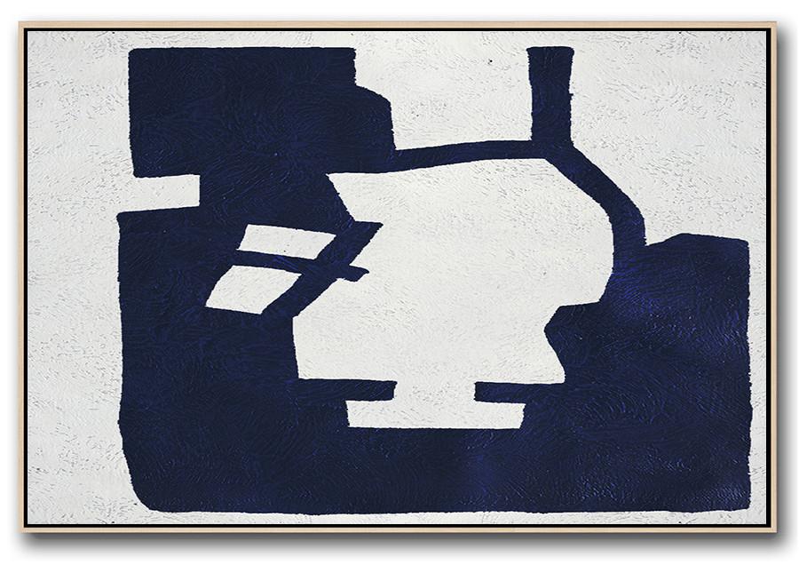 Horizontal Navy Blue Minimal Art #NV132C - Click Image to Close